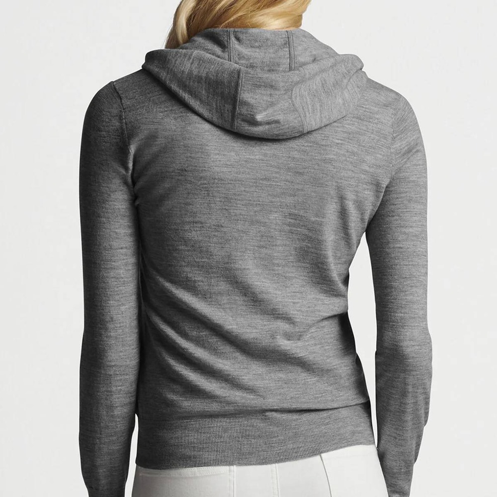 Peter Millar Womens Excursionist Flex Popover Hoodie L Gale Gray Wool Blend Golf - Picture 6 of 11